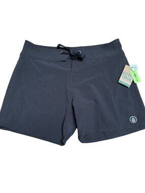 Volcom Swim Shorts Juniors Size 3 Solid Black, UPF 50 NWT